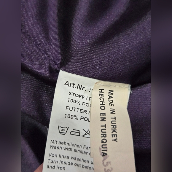 Crisca Purple Oversized Ruffle Neck Jacket. Size 8 - Picture 11 of 14